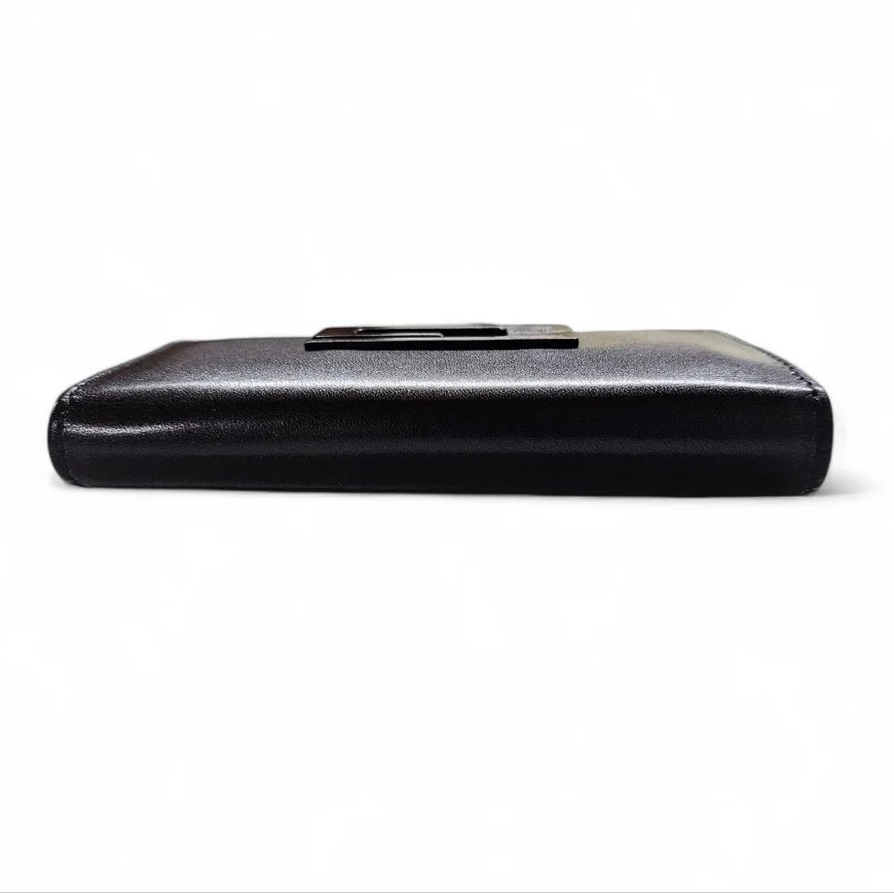 Gucci Tom Ford Era Six Ring Key Holder Wallet In Black Leather And Dark Silver